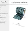 Product information for a roll of privacy screen material with a stone pattern, along with included clips. Náhled obrázku produktu