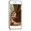 A white iPhone with a cork case displaying a spiral staircase image on its screen, set against a white background. Produktbild-Vorschau