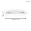 A white ceiling lamp with dimensions indicated. Produktbild-Vorschau