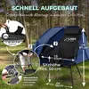 An outdoor scene with a tent and camping chair, illustrating assembly. Voir les images du produit