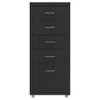 vidaXL Armadio per archiviazione con rotelle nero 28x41x69 Anteprima dell’immagine prodotto 1