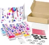 A collection of FIMO soft modeling clay blocks, accessories, and a cardboard box, arranged on a white background. Produktbild-Vorschau