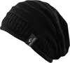 Chillouts unifarbene Longbeanie Erik mit Strick-Details in schwarz