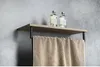SKA věšák na ručníky s policí 600x250 mm, dub/černý matný Náhled obrázku produktu 3
