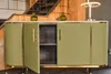 KAWOLA Sideboard MARIA Marmorplatte Kunstleder olivgrün Produktbild-Vorschau 4