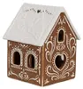 Clayre & Eef Teelichthalter Lebkuchenhaus 7x8x9 cm Braun Produktbild-Vorschau 3