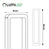 Diagram showing the dimensions of a LUMILED outdoor bollard light. Anteprima dell’immagine prodotto