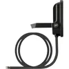 A black LED floodlight with a mounting bracket and a coiled black cable against a white background. Voir les images du produit