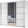 Krudox PRVTA Schwebetürenschrank Weiß mit Spiegel 250 cm Produktbild-Vorschau 2