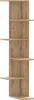 A tall, narrow corner shelf unit with a wood grain finish. Podgląd zdjęcia produktu