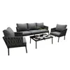 A four-piece outdoor furniture set including a sofa, two armchairs, and a coffee table, arranged on a white background. Náhled obrázku produktu
