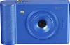 A blue digital camera is shown from the front against a white background. Náhled obrázku produktu