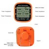 A collage showing a smart thermometer from the front and back, with labels pointing out its features. Náhled obrázku produktu