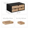 Relaxdays Schreibtisch Organizer, 3 Schubladen, Bambus & Produktbild-Vorschau 4
