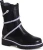 A single black boot with silver embellishments is shown against a white background. Produktbild-Vorschau