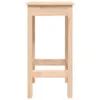 A front view of a wooden bar stool on a white background. Voir les images du produit