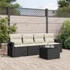 Design 5-tlg. Garten-Sofagarnitur mit Kissen Schwarz Poly Produktbild-Vorschau 1