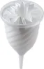 A white filter insert for a funnel, with a twisted texture on the outside and folded paper inside. Anteprima dell’immagine prodotto