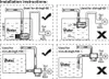 Diagrams showing installation instructions for a water pump. Podgląd zdjęcia produktu