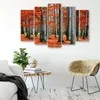 5-teiliges leinwandbild roter wald herbst natur 150x100 cm Produktbild-Vorschau 3
