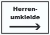 Herrenumkleide Schild mit Text und Richtungspfeil rechts Produktbild-Vorschau 1
