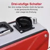 A close-up of a three-stage switch on a red and gray machine. Produktbild-Vorschau