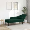 vidaXL Chaise longue avec coussin vert foncé velours Voir les images du produit 2