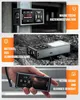 A collage of three images showcasing a laser distance measurer, highlighting its features and material. Podgląd zdjęcia produktu