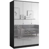 Kleiderschrank zum Schlafzimmer für Kleidung mit Spiegel, Höhe: 200cm, Breite: 120 cm, schwarz Produktbild-Vorschau