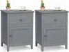 Two gray nightstands are shown side-by-side against a white background. Náhľad obrázku produktu