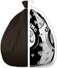 A bean bag chair is shown split in half, with one side being a plain black bag and the other side revealing a black and white pattern with gaming-related imagery. Náhľad obrázku produktu