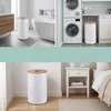 Relaxdays, panier à linge avec couvercle, métal, 50 l, H x Voir les images du produit 5