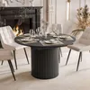 Ausziehbarer Tisch ELODIE 120–160 cm schwarz Produktbild-Vorschau 1
