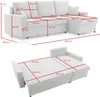 Ecksofa mit schlaffunktion Schlafcouch mit Bettkasten Produktbild-Vorschau 6