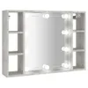 The Living Store Spiegelschrank mit LED Betongrau 76x15x55 Produktbild-Vorschau 2