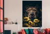 MuchoWow® Poster Löwe - Blumen - Tiere - Botanisch 120x160 Produktbild-Vorschau 2