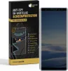 A product box for an anti-spy screen protector is shown next to a smartphone with the screen protector applied. Produktbild-Vorschau