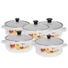 Set di 10 pentole smaltate con coperchi in vetro - Pentole Anteprima dell’immagine prodotto 7