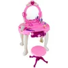 A toy vanity set with a stool, on a white background. Produktbild-Vorschau