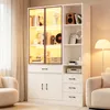 Merax Hochschrank mit LED und Glasvitrine, Standvitrine Produktbild-Vorschau 5