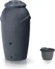 A dark gray rain barrel and a small dark gray bucket are shown against a white background. Náhled obrázku produktu