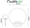 LUMILED Solárne záhradné svietidlo LED, guľa, dymovošedá, Náhľad obrázku produktu 8