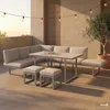 home24 Dining-Loungeset - 5-teilig - Aluminium / Polyester Produktbild-Vorschau 6