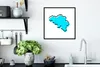 MuchoWow® Gerahmtes Poster Illustration von Belgien in blau Produktbild-Vorschau 4