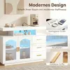 HOMCOM: Credenza alta lucida con illuminazione a LED, prese Anteprima dell’immagine prodotto 5