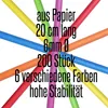 200 bunte Strohhalme aus Papier 20cm  Mix Produktbild-Vorschau 3