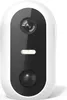 A white smart outdoor camera with a black faceplate, featuring a camera lens, a light strip, and a motion sensor. Produktbild-Vorschau