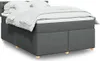 vidaXL Boxspringbett mit Matratze Dunkelgrau 160x200 cm Produktbild-Vorschau 2