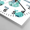 Wanduhr - Quadrat - Glasuhr - Wale Schiffe Kinder Seesterne Produktbild-Vorschau 5