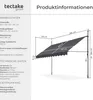 Diagram showing dimensions and technical specifications of a retractable awning. Náhled obrázku produktu
